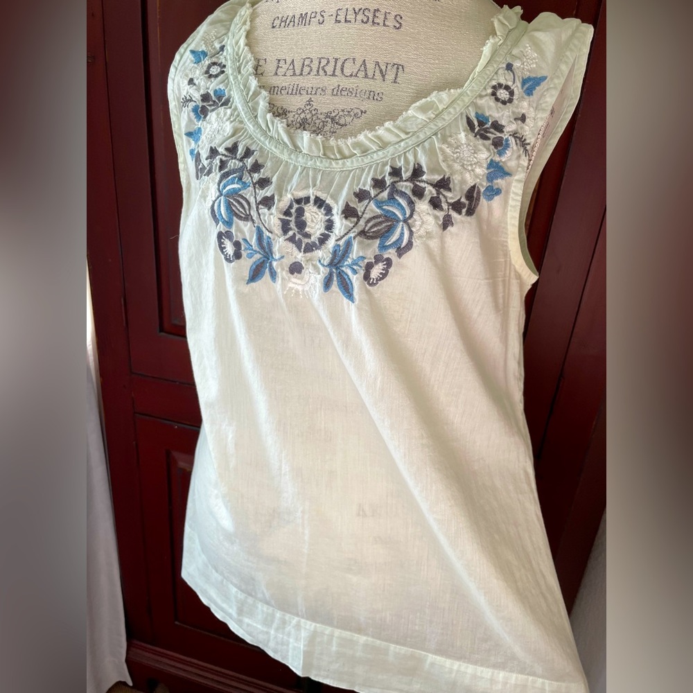 North River Cotton Embroidered Sleeveless Top